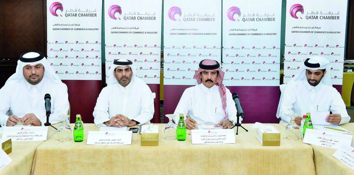 Panellists in the seminar on stimulating private sector to participate in projects of labourers’ accomodations organised by Qatar Chamber.