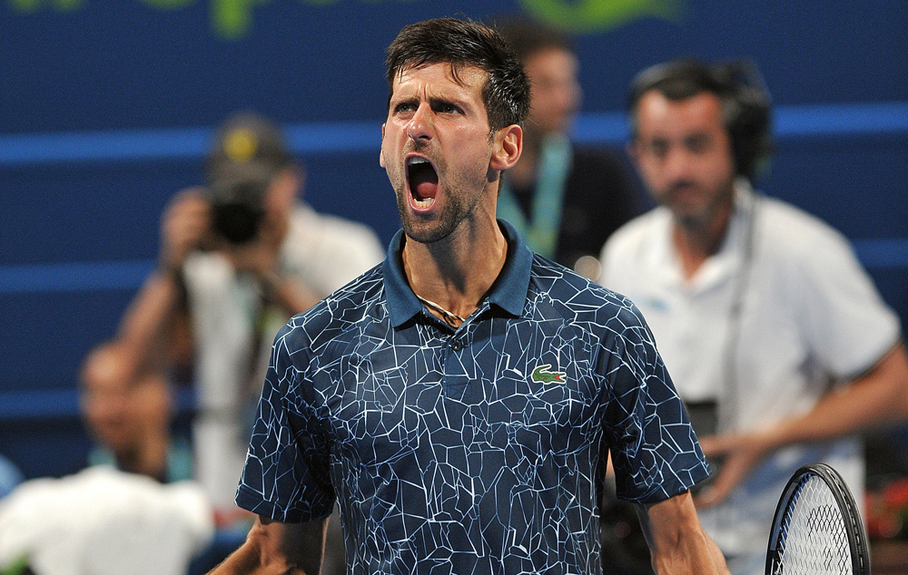 Novak Djokovic at the Khalifa Tennis and Squash Complex in Doha yesterday. Pictures by: Salim Matramkot/The Peninsula