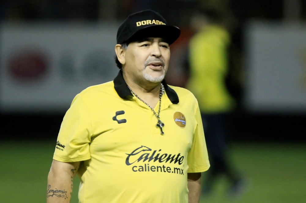 FILE PHOTO:  Dorados coach Diego Maradona before the match /Roberto Armenta/REUTERS