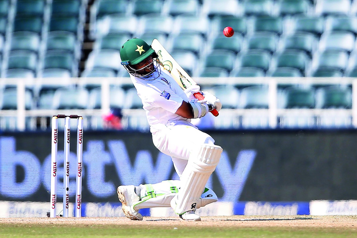 Pakistan batsman Imam-Ul-Haq avoids a bounce during the third day of the third Cricket Test match between South Africa and Pakistan at Wanderers cricket stadium in Johannesburg on January 13, 2019. AFP / Gianluigi Guercia

