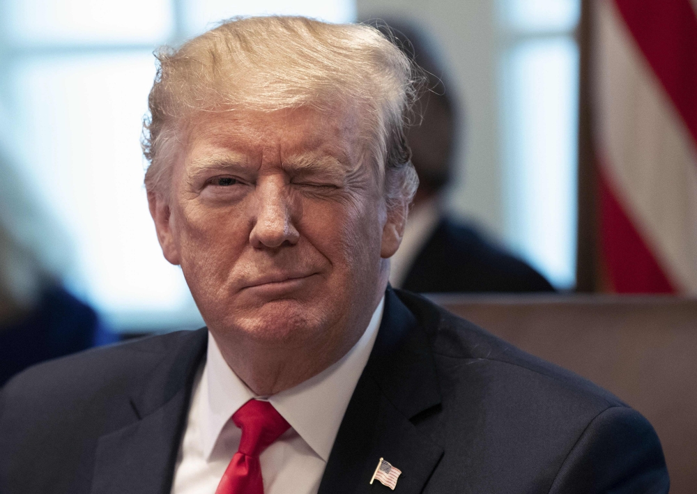 (FILES) In this file photo US President Donald Trump chairs a Cabinet meeting at the White House in Washington, DC, on January 2, 2019. AFP / NICHOLAS KAMM