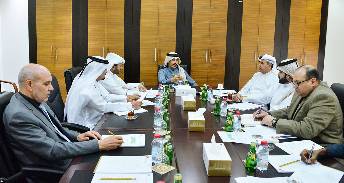 Rashid bin Hamad Al Athba (centre), Second Vice-Chairman of Qatar Chamber and Chairman of the Registration and Membership Committee at the Chamber, presiding over a meeting of the members at QC headquarters in Doha.