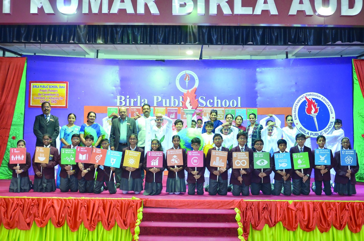 A P Sharma, Principal of Birla Public School; Shirly Rappai, Senior Vice-Principal, and other faculty members and students participating in a new project ‘Think Globally Work Locally’.