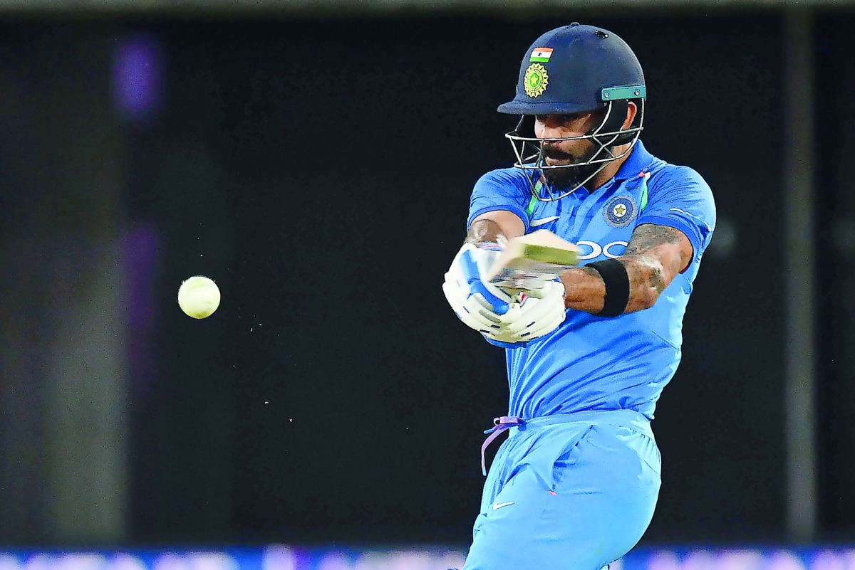 India's captain Virat Kohli plays a shot during the first ODI cricket match between New Zealand and India at McLean Park in Napier on January 23, 2019. AFP / Marty Melville
