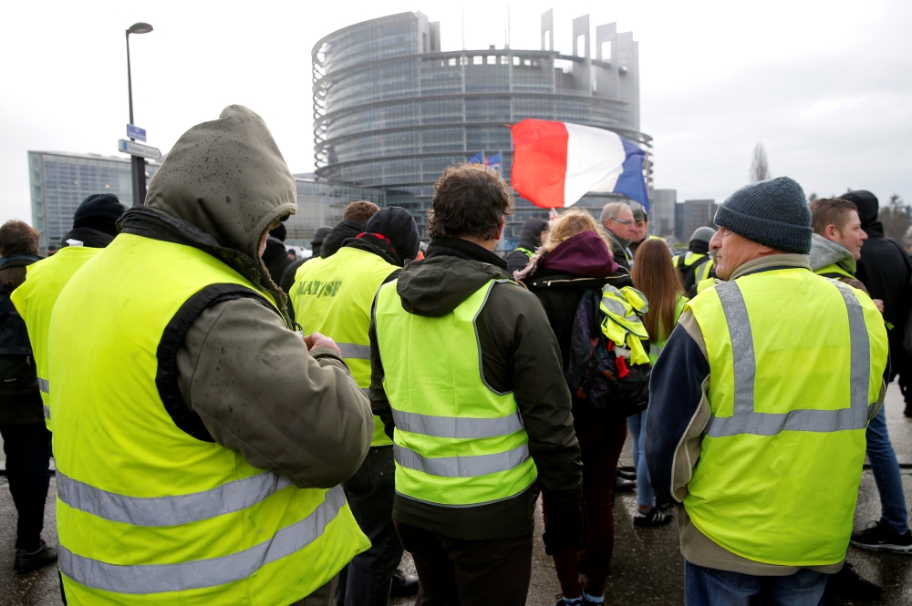 Protesters take part in a demonstration of the 