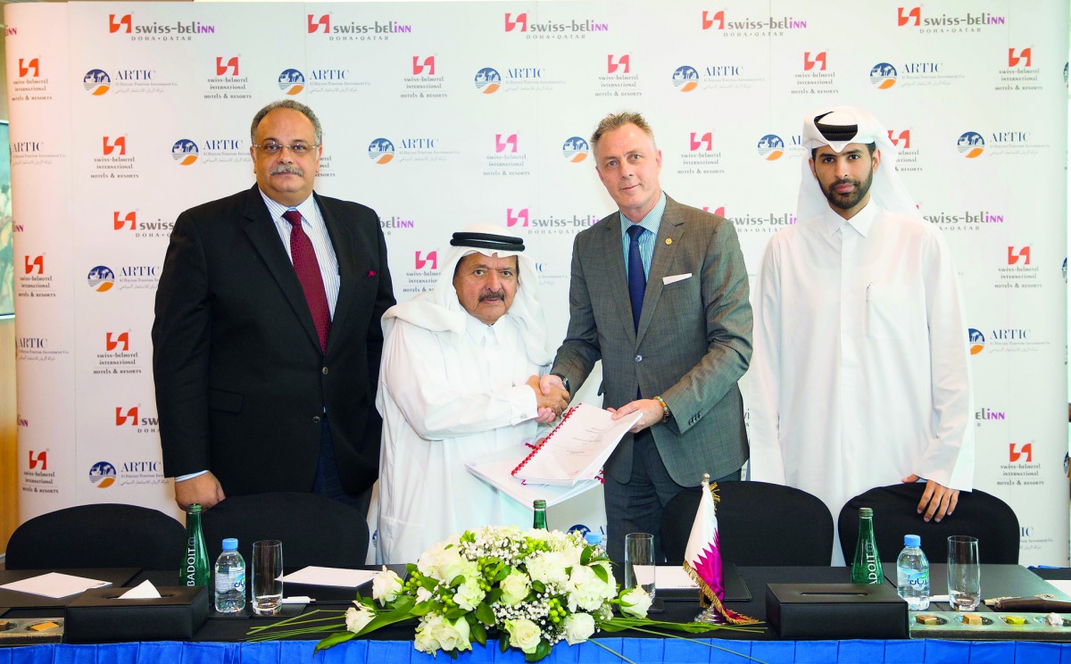 FROM LEFT: Tarek M. El Sayed, Managing Director and CEO (ARTIC); Sheikh Faisal bin Qassim Al Thani, Chairman (ARTIC); Laurent Voivenel,  Senior Vice President Operations & Development, SBIME; and Sheikh Mohamed bin Faisal Al Thani, Vice Chairman (ARTIC).