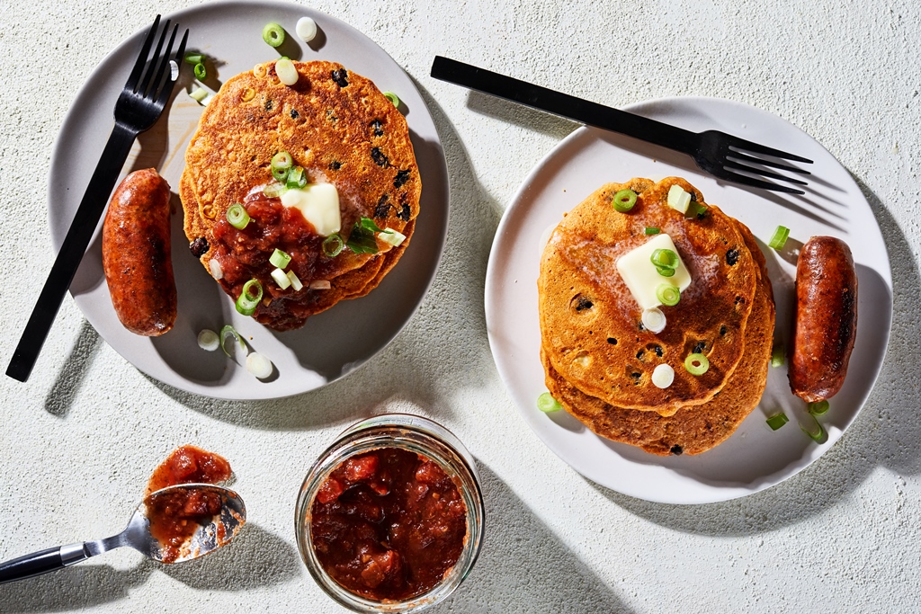 Chile corn pancakes. Photo by Stacy Zarin Goldberg for The Washington Post.
