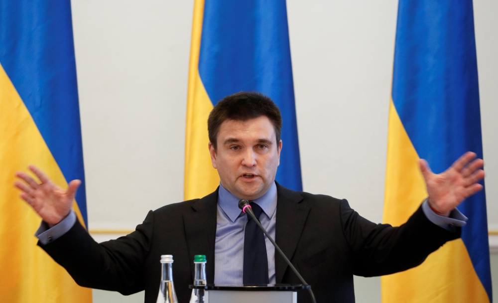 Ukrainian Foreign Minister Pavlo Klimkin speaks during an annual news conference in Kiev, Ukraine January 18, 2019. Reuters/Valentyn Ogirenko 