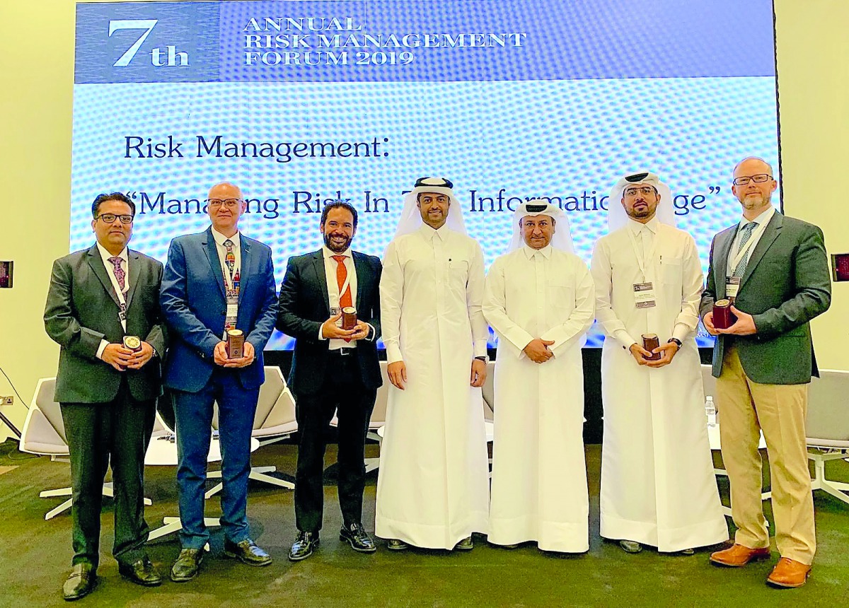 The senior officials of Msheireb Properties with the industries expert during the annual risk management forum, yesterday, held at Bin Jelmood House of Msheireb Museums, in Msheireb Downtown Doha.
 