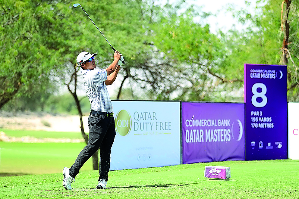 American rookie Kurt Kitayama during a practice session in Doha yesterday.