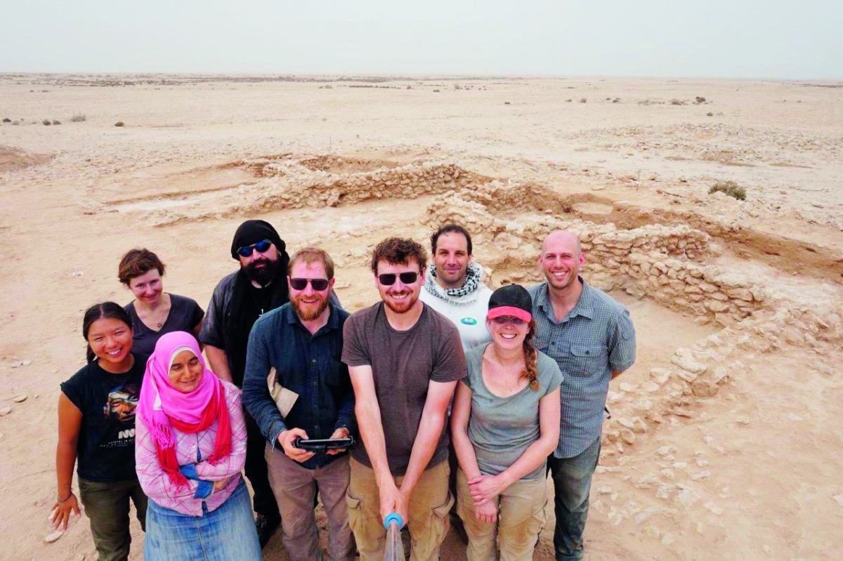 The team of researchers, led by Dr José Carvajal López of UCL Qatar, at the spot where they have unearthed the earliest Islamic period site in Qatar and one of the earliest in the region, in a monumental discovery in the northwest of the country.
