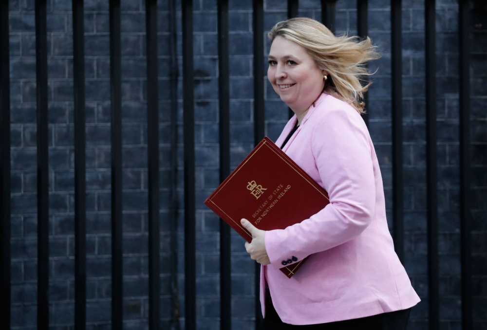 Britain's Northern Ireland Secretary Karen Bradley arrives for the weekly cabinet meeting at 10 Downing Street in London on March 5, 2019.  AFP / Tolga Akmen 