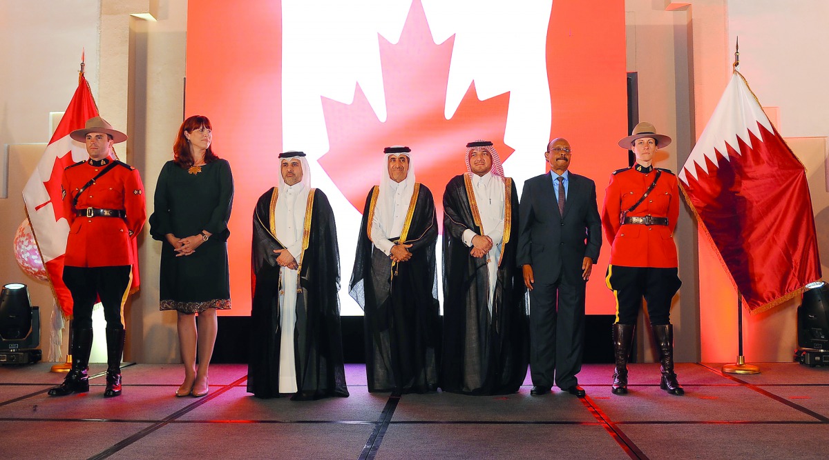 The dignitaries during the Canada Day celebrations held in Doha. 