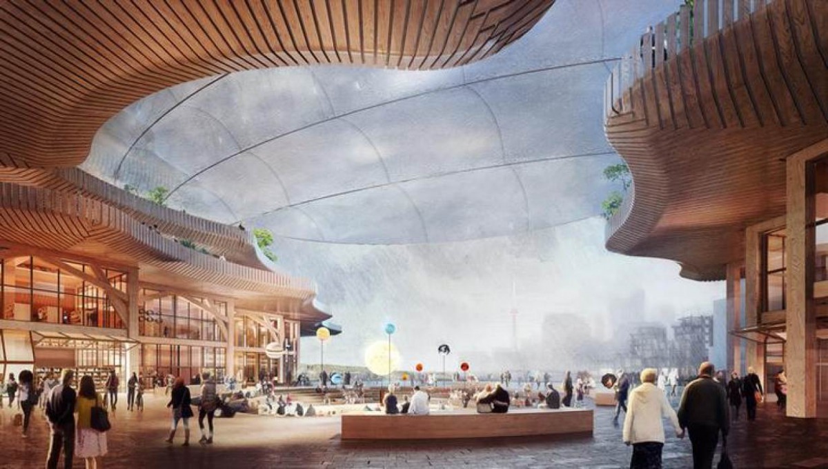 A campus, part of a proposed redevelopment of Toronto's downtown waterfront, is seen in an undated artist rendering provided by Alphabet Inc's Sidewalk Labs unit February 15, 2019. Sidewalk Labs/Picture Plane Ltd