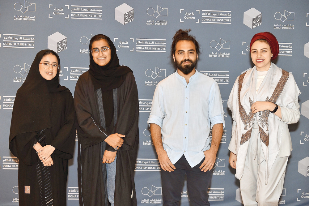 FROM LEFT: Qatar-based filmmakers Nouf Al Sulaiti, Amal Al Muftah, Zahed Bata and Mariam Al Dhubhani at the public screening.
