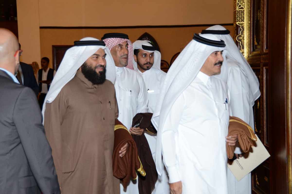 Rashid bin Hamad Al Athba (right), Second Vice-Chairman of Qatar Chamber, Ali bin Abdullatif Al Misnad (second left)  QC board member, and other members of the Qatari delegation arriving at the EU-GCC Business Forum, which was held from March 19-20 in Kuw