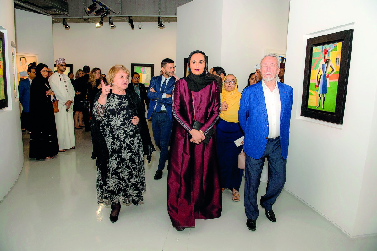 H E Sheikha Al Mayassa bint Hamad bin Khalifa Al Thani, Chairperson of Qatar Museums, at the opening of the “Kazimir Malevich: Genius of the Russian Avant-garde” exhibition, at the Fire Station Garage Gallery. 