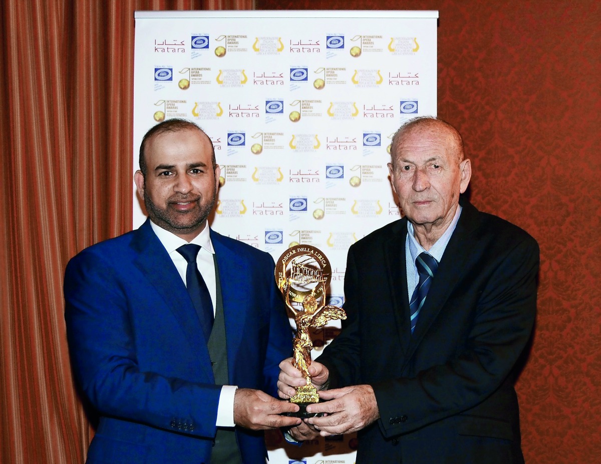 Katara General Manager Dr Khalid bin Ibrahim Al Sulaiti (left) with Alfredo Troisi in Milan. 