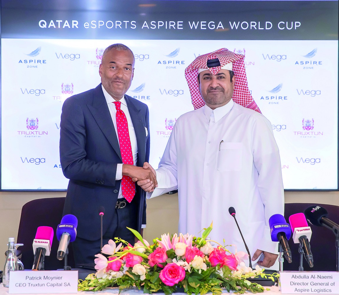 Abdullah Nasser Al Naemi, the Director-General of Aspire Logistics, with Patrick Moynier, President of Truxtun Capital. 