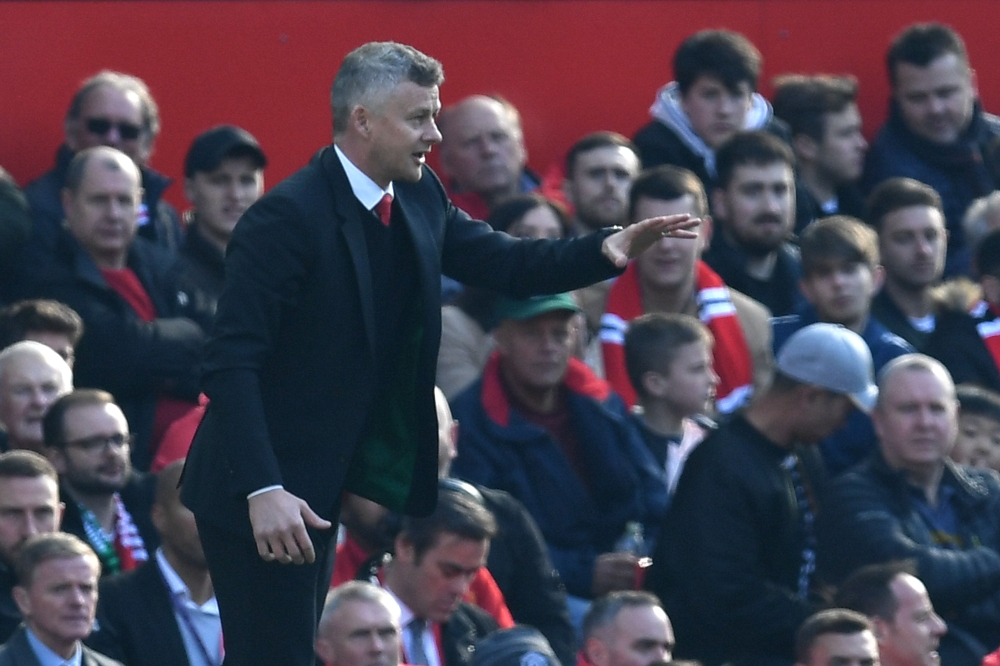 Manchester United's Norwegian manager Ole Gunnar Solskjaer gestures from the touchline during the English Premier League football match between Manchester United and Watford at Old Trafford in Manchester, north west England, on March 30, 2019.   AFP / Pau