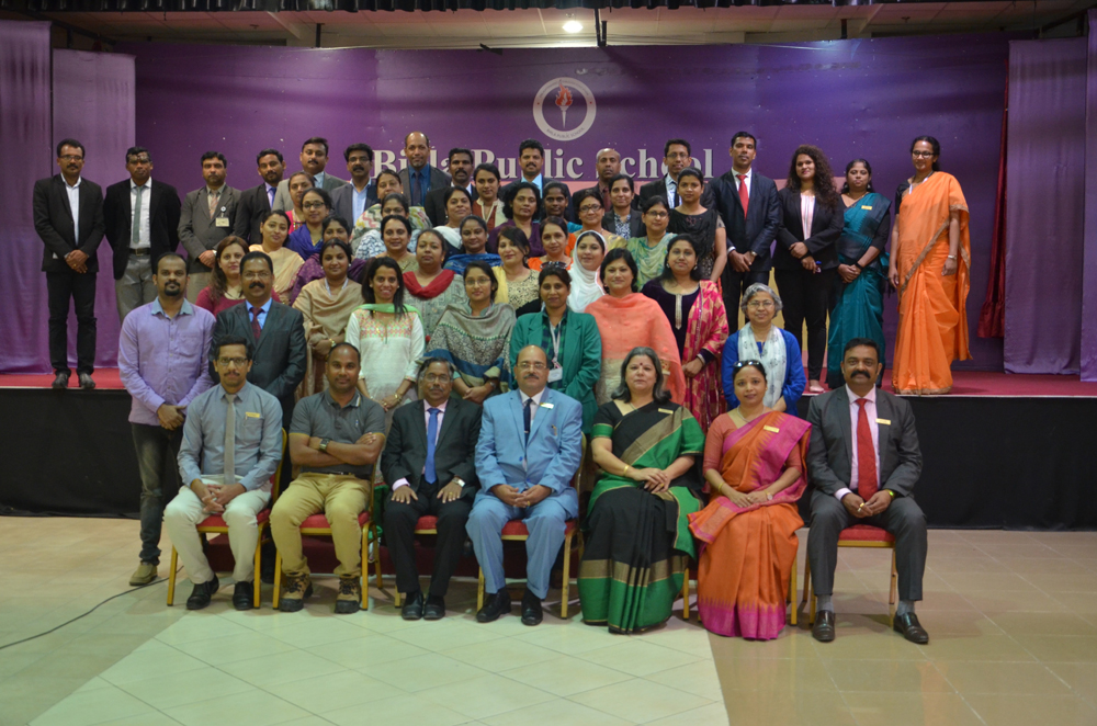 Birla Public School Principal A P Sharma along with vice-principals and other leadership members attending the Leadership Retreat event.