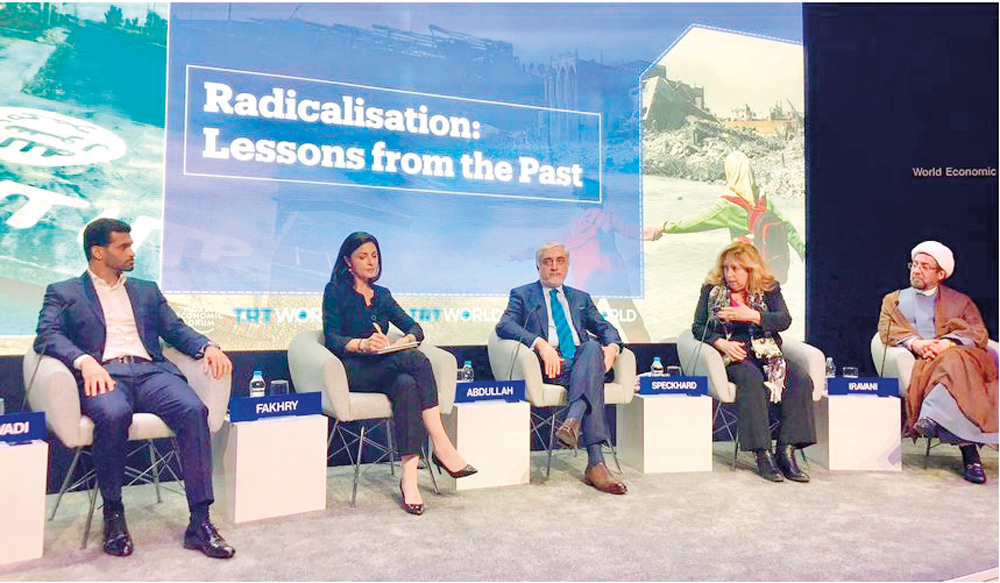 The Secretary-General of the Supreme Committee for Delivery and Legacy (SC), Hassan Al Thawadi (left), during the World Economic Forum on the Middle East and North Africa in Amman, Jordan.