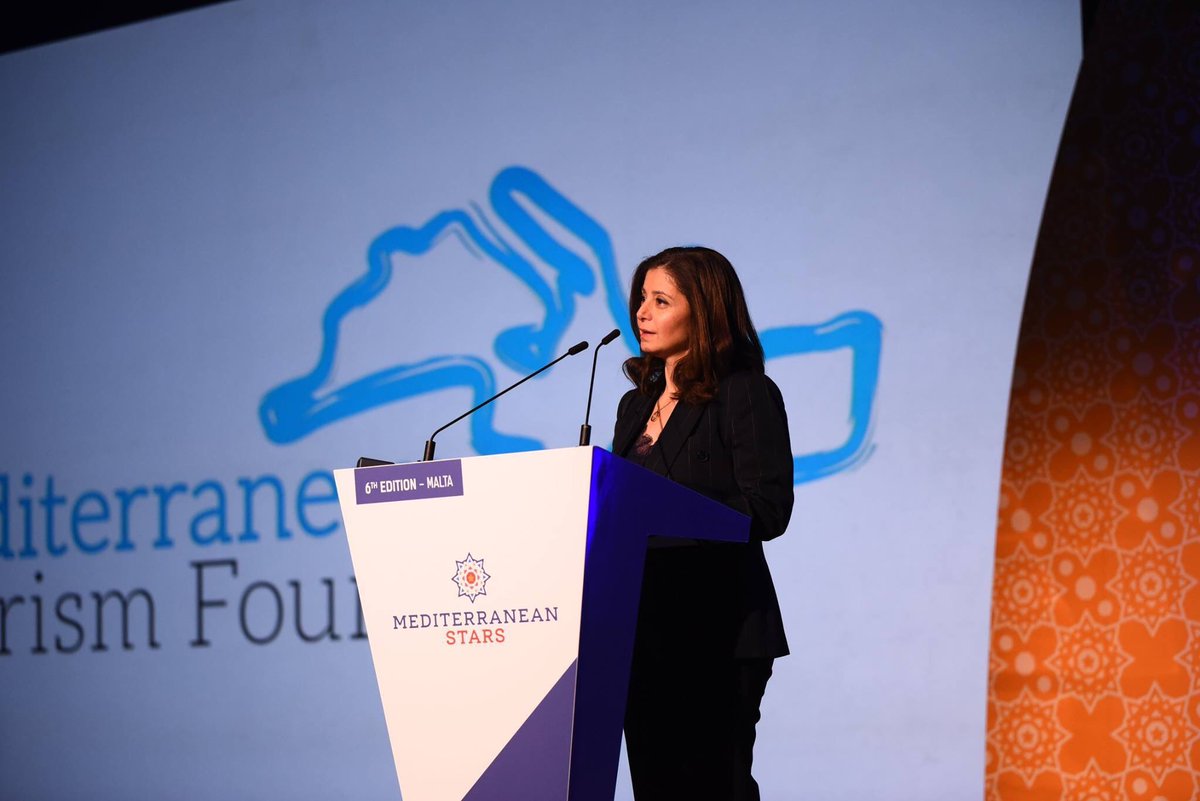 Princess Dana Firas delivering the closing remarks at the 6th Mediterranean Tourism Forum