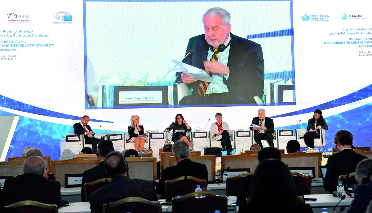 The dignitaries attending the International Conference on National, Regional and International Mechanisms to Combat Impunity and Ensure Accountability under International Law, currently in session in Doha. Pic: Salim Matramkot/The Peninsula