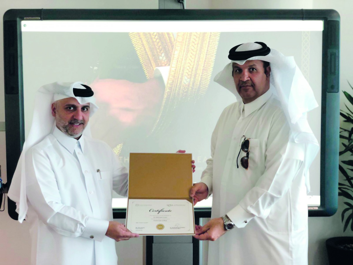 Khalid Jassim Al Jassim, Security, Fire & Safety Manager at Al-Meera Consumer Goods Company, receiving the certificate.