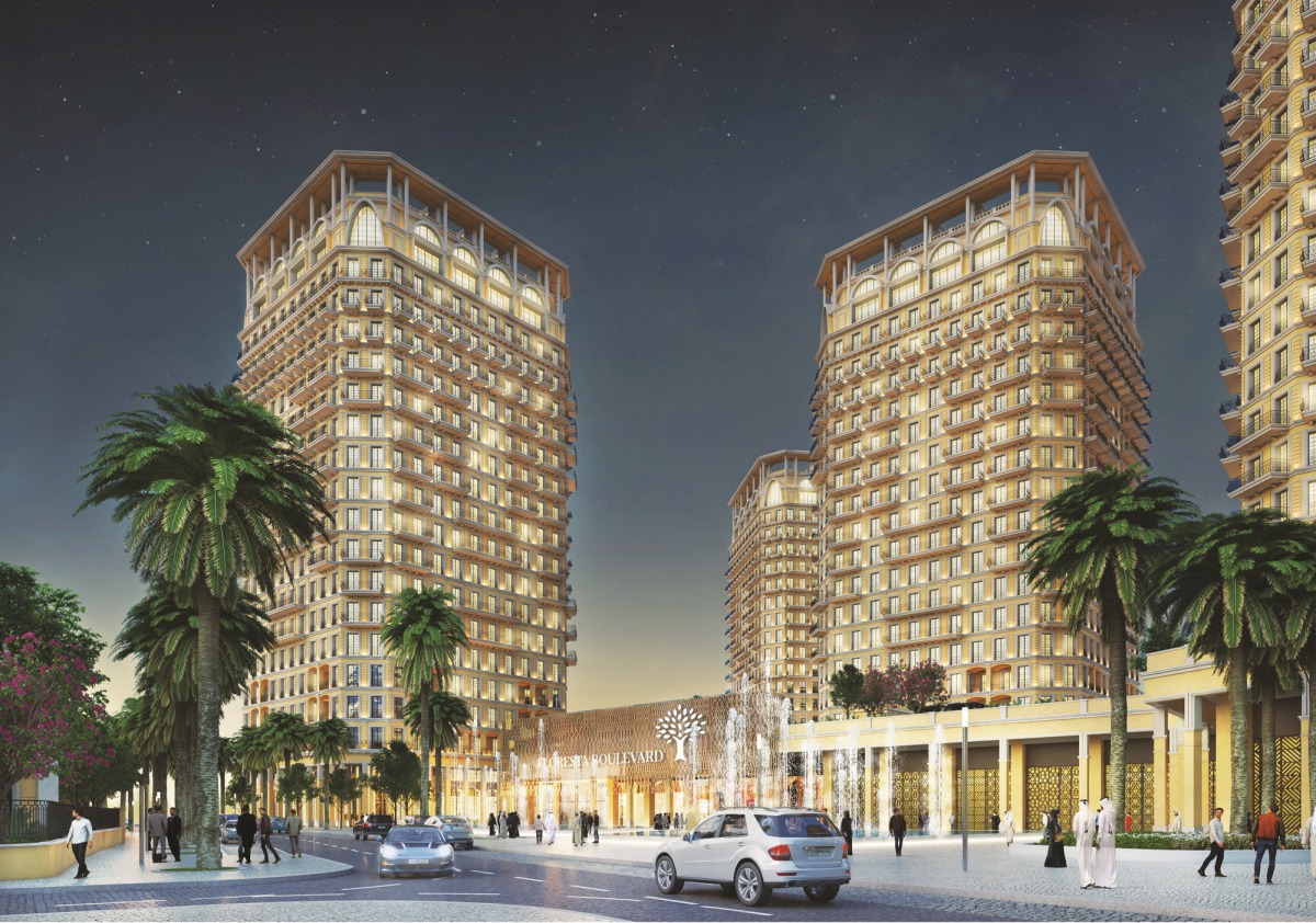 A graphic view of Floresta Gardens, The Pearl-Qatar design. 