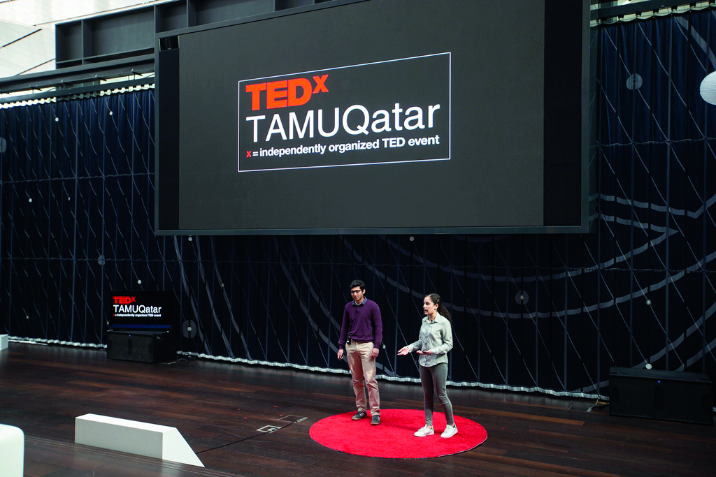 A session during the first-ever TEDx event at Texas A&M at Qatar on the theme of empowerment.