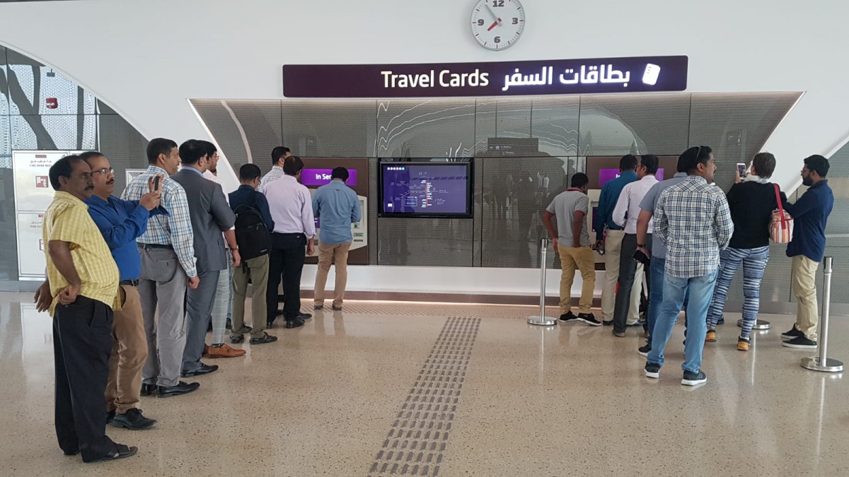 People buying tickets for Doha Metro (pic: Abdul Basit / The Peninsula)