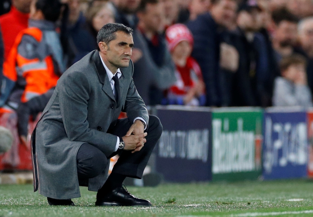  Barcelona coach Ernesto Valverde (REUTERS/Phil Noble)