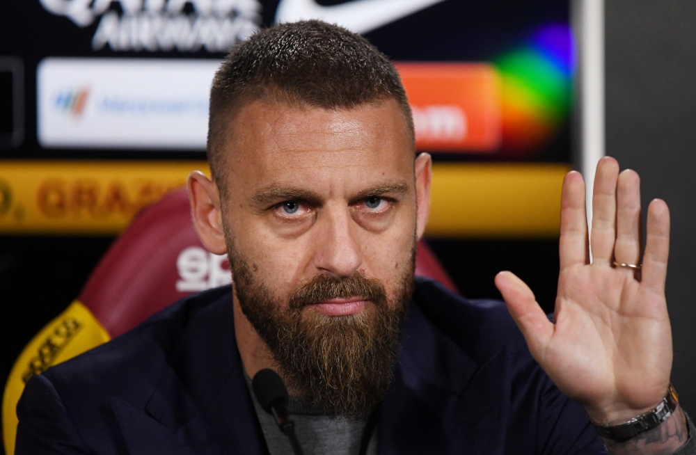 AS Roma's Daniele De Rossi during a press conference REUTERS/Alberto Lingria