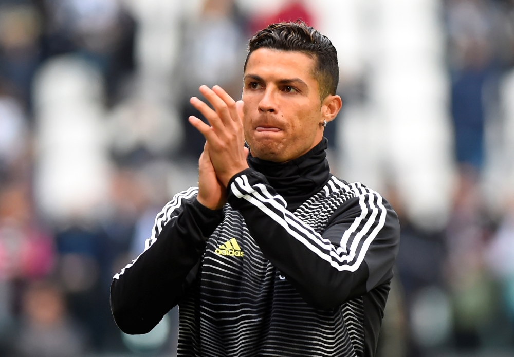 Juventus' Cristiano Ronaldo during the warm-up before the match REUTERS/Massimo Pinca