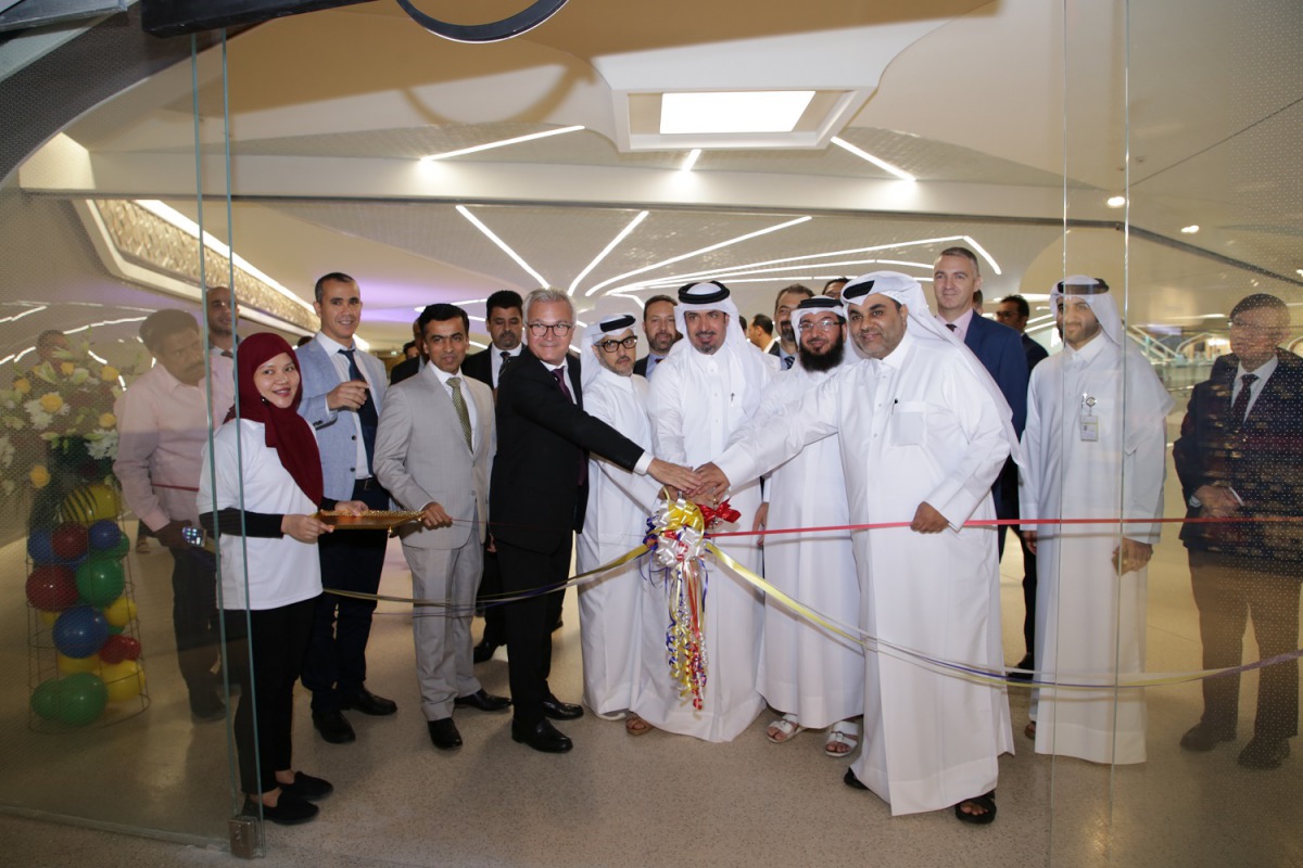 The officials at the opening ceremony of MAAR convenience stores at two Qatar Rail stations.