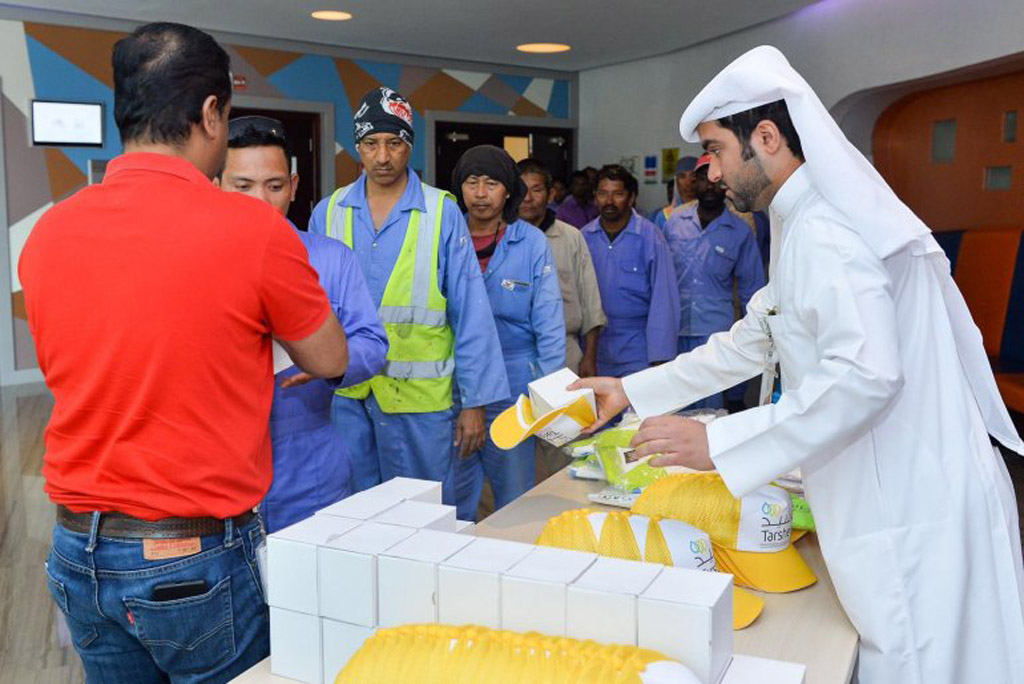 File photo of Qatar General Electricity & Water Corporation (Kahramaa) gifting workers on labour day.