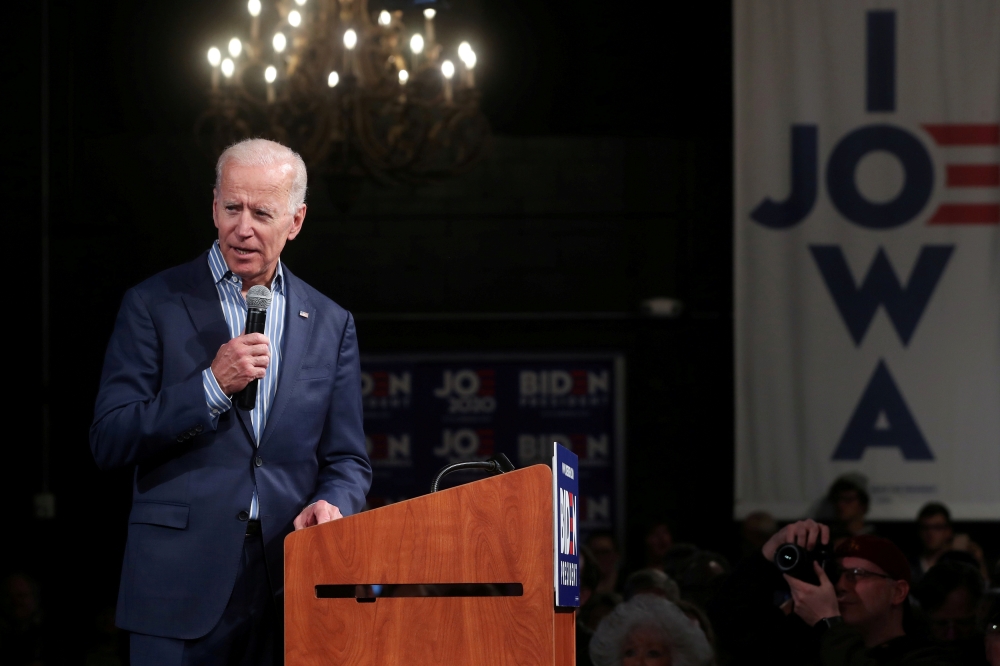 File photo: US Democratic presidential candidate former Vice President Joe Biden holds a campaign stop in Des Moines, Iowa, US, May 1, 2019. Reuters/Jonathan Ernst/File Photo