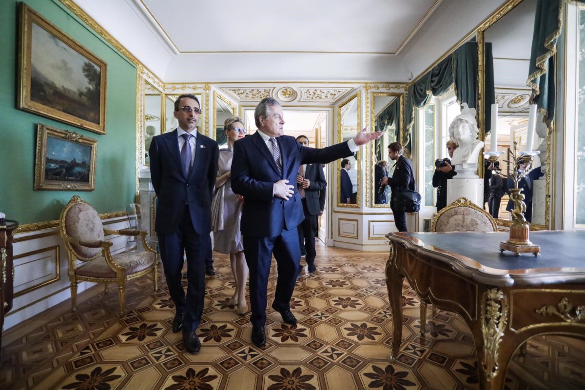 The Minister of Culture and Sports, H E Salah bin Ghanem Al Ali, with Polish First Deputy Prime Minister and Minister of Culture and National Heritage, Piotr Glinski, during the former’s visit to Poland to promote ties yesterday. 