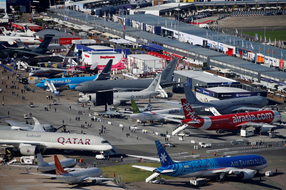 An aerial view shows the 53rd International Paris Air Show at Le Bourget Airport near Paris, France, June 17, 2019. Reuters/Pascal Rossignol	