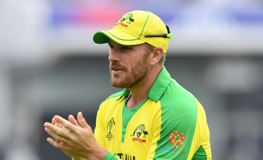 Australian captain Aaron Finch looks on in the field during the 2019 Cricket World Cup group stage match between England and Australia at Lord's Cricket Ground in London on June 25, 2019.  AFP / Saeed Khan