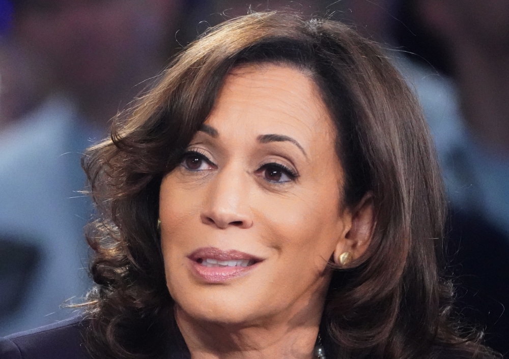 Senator Kamala Harris is interviewed in the 