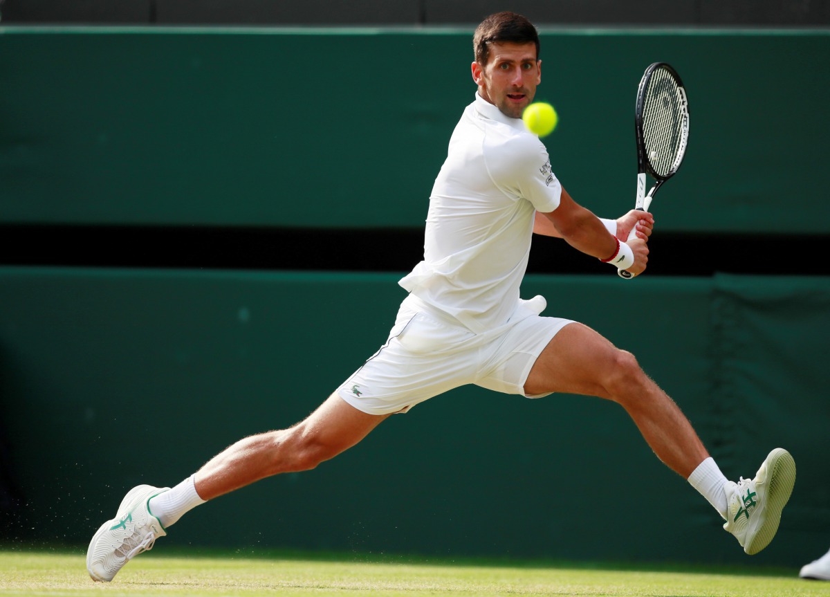 Serbia's Novak Djokovic in action during his fourth round match against France's Ugo Humbert. Reuters/Andrew Couldridge
