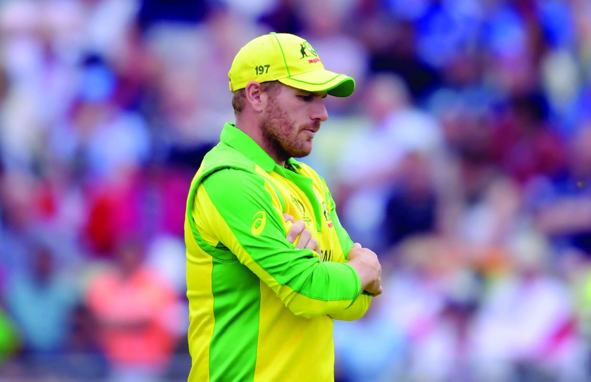  Australia's captain Aaron Finch looks on in the field during the 2019 Cricket World Cup second semi-final between England and Australia at Edgbaston in Birmingham, central England, on July 11, 2019.AFP / Dibyangshu Sarkar