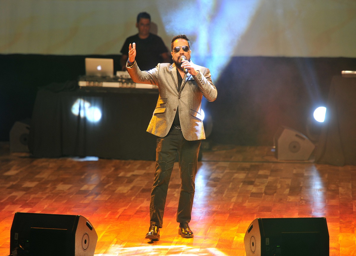 Indian singer Mika Singh performs at the opening of Qatar Cultural and Literature Festival at Katara Drama Theatre on Thursday. Pic: Abdul Basit / The Peninsula