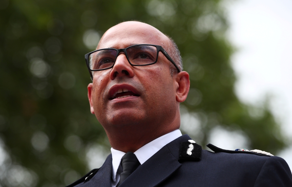 FILE PHOTO: Assistant Commissioner of the London Metropolitan Police Neil Basu speaks to the media in London, Britain, August 14, 2018. REUTERS/Hannah McKay/File Photo