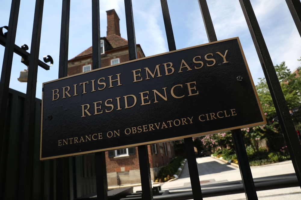 The residence of British Ambassador Sir Kim Darroch is shown July 10, 2019 in Washington, DC. Win McNamee/Getty Images/AFP