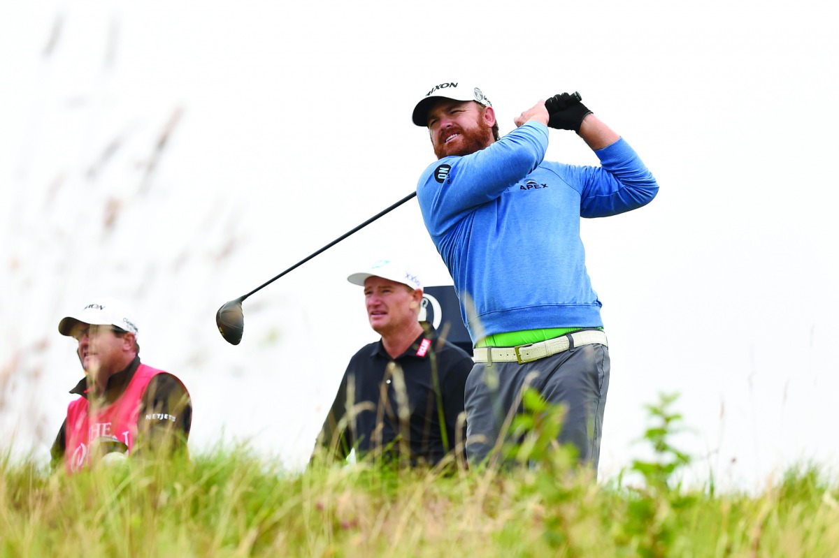 US golfer J.B. Holmes tees off on the 18th hole during the second round of the British Open golf Championships at Royal Portrush golf club in Northern Ireland on July 19, 2019. AFP / Andy Buchanan
