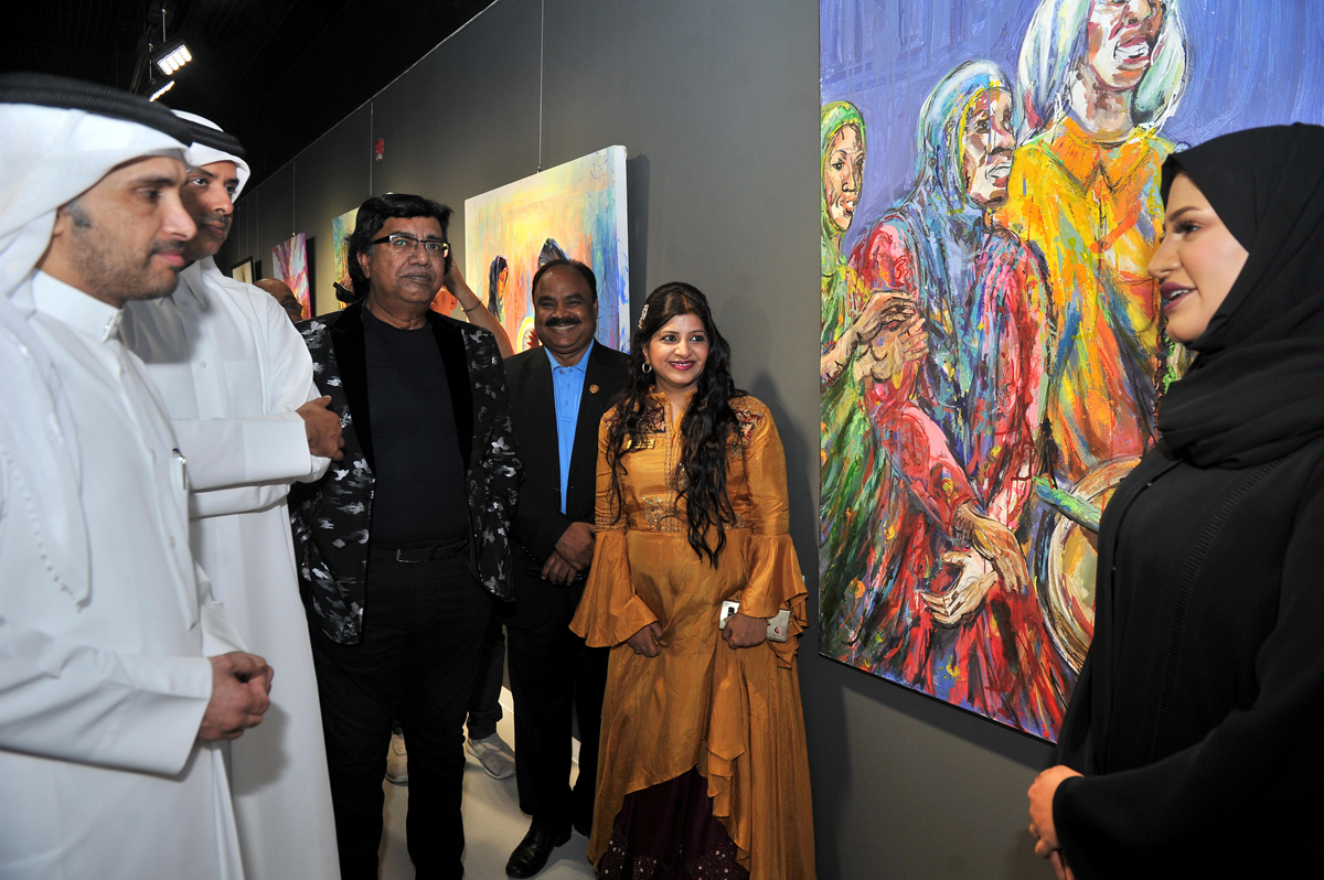 Hamad Mohammed Al Marri (left), Director to the Minister of Culture and Sports; Saif Saeed Al Dosari (second left), Human Resources Department Manager at Katara, and Rashmi Agarwal (second right), President and Founder of MAPS International, during the la