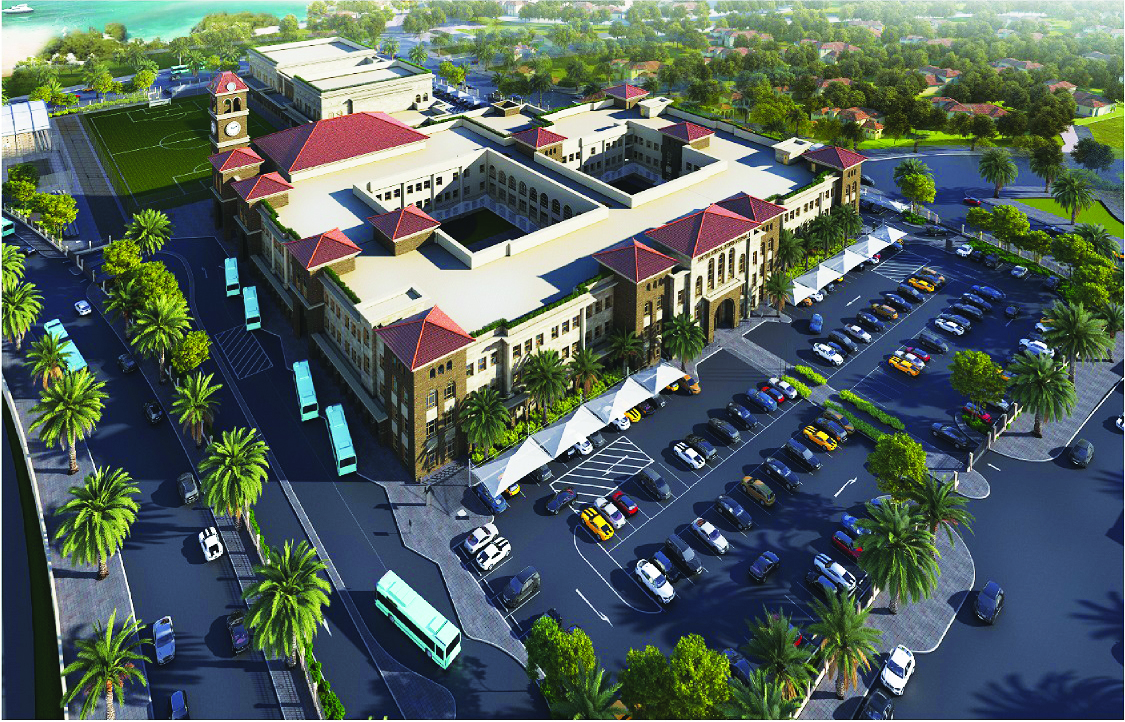 An artist's rendering of the proposed school at The Pearl-Qatar.